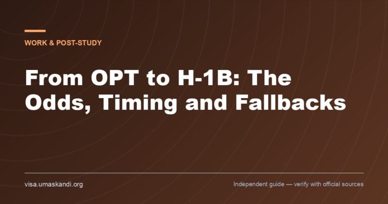 From OPT to H-1B: The Odds, Timing and Fallbacks